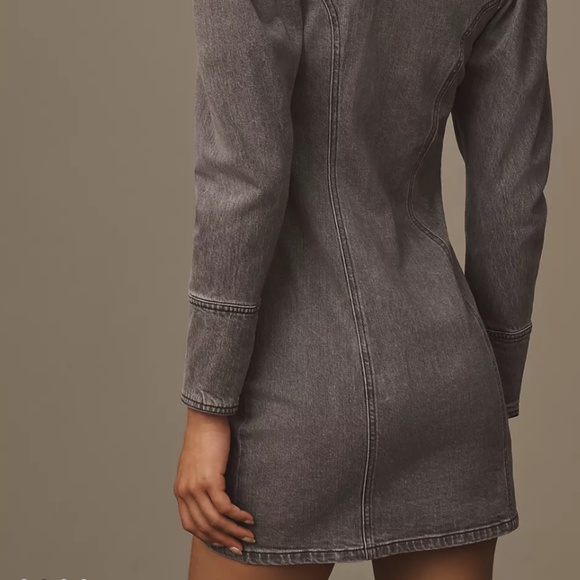 Brand New Pilcro Puff-Sleeve Denim Mini Dress - Picture 5 of 12